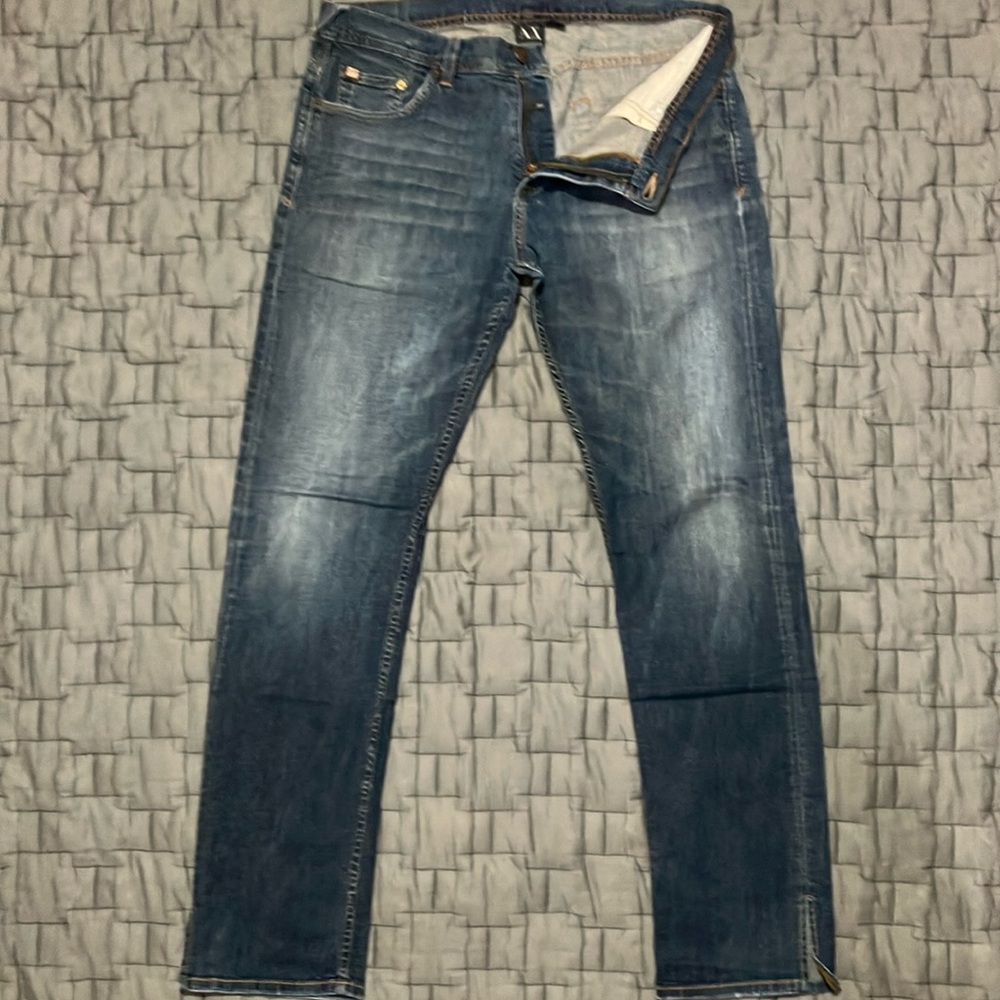 Armani Exchange Blue Slim Straight Jeans